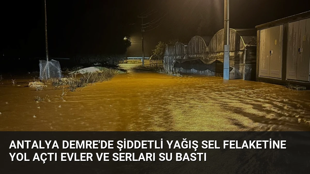 Antalya Demre’de Şiddetli Yağış Sel Felaketine Yol Açtı Evler ve Serları Su Bastı