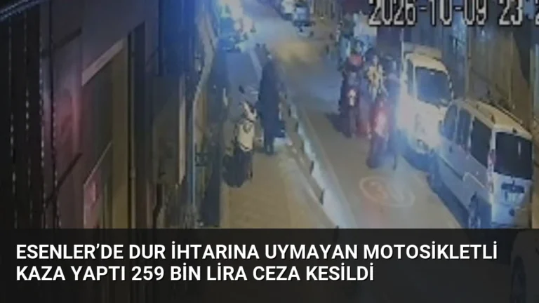 Esenler’de Dur İhtarına Uymayan Motosikletli Kaza Yaptı 259 Bin Lira Ceza Kesildi