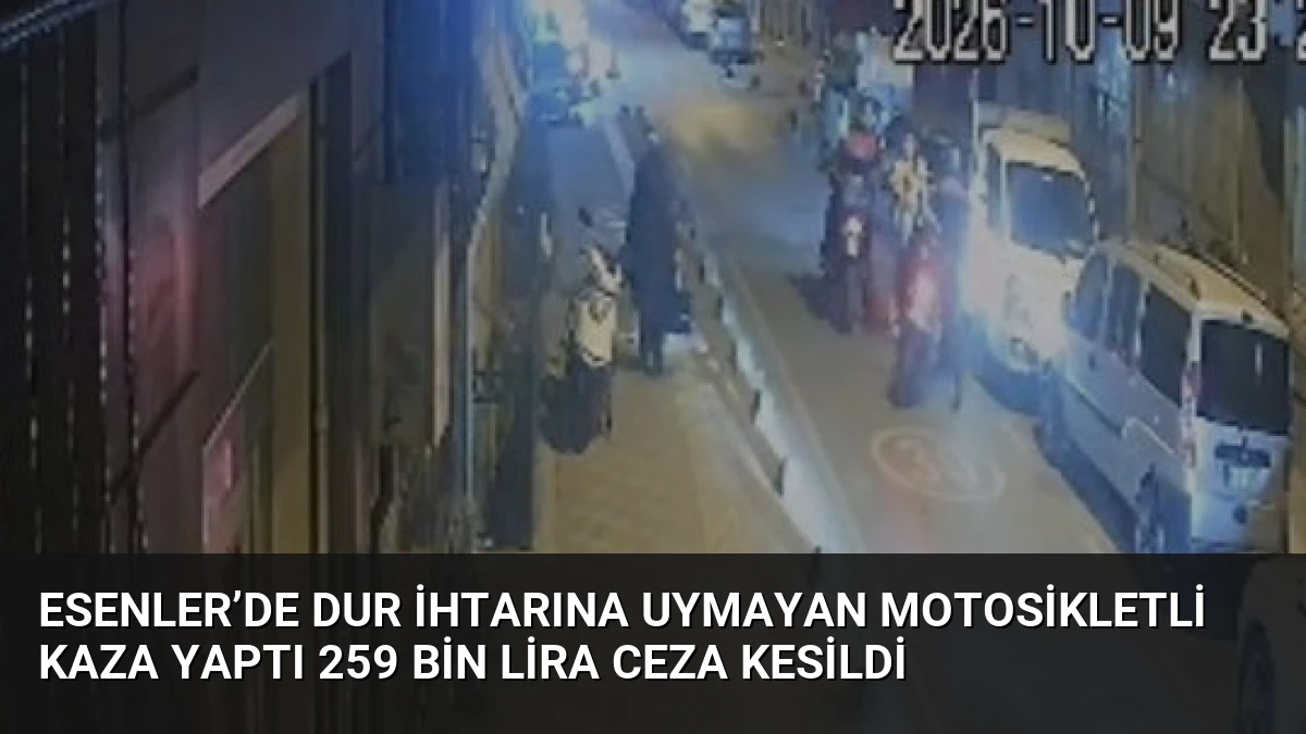 Esenler’de Dur İhtarına Uymayan Motosikletli Kaza Yaptı 259 Bin Lira Ceza Kesildi